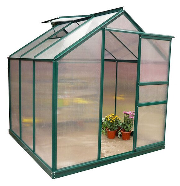 Serra da Giardino in Alluminio e Policarbonato con Finestra H201x190x192cm Taddei Flora M