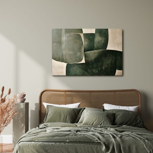 Quadro su tela – Astrazione verde dalle linee curve