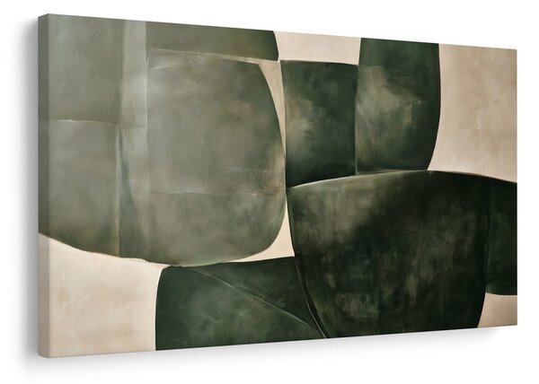 Quadro su tela – Astrazione verde dalle linee curve