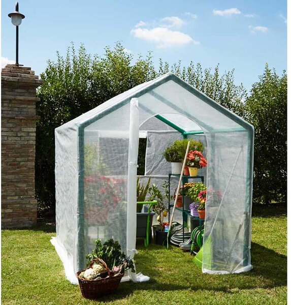 Serra da Giardino a Casetta in PVC con Telo Rama Violetta Verde