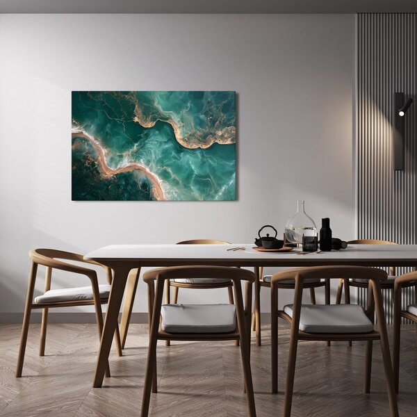 Quadro su tela – Costa turchese con oro