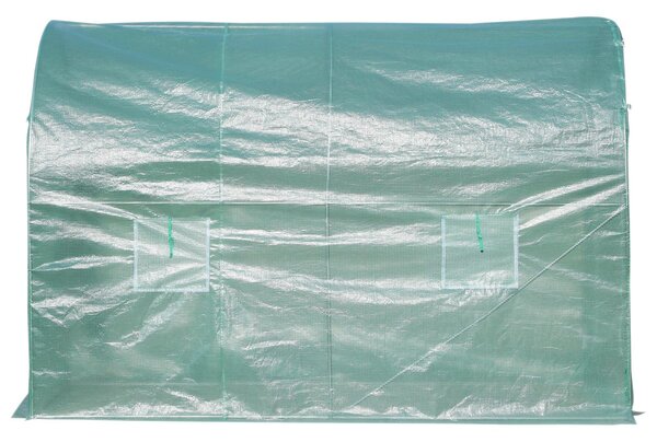 Serra a Tunnel da Giardino Struttura in Acciaio con 4 Finestre Verde 250x200x210 cm