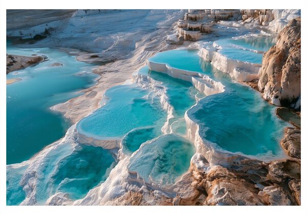 Quadro su tela – Cascate di travertino turchese
