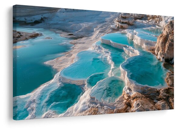 Quadro su tela – Cascate di travertino turchese