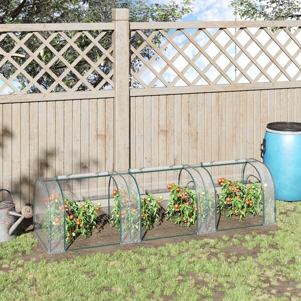 Serra da Giardino per Piante con 3 Porte in Acciaio e PVC 300x100x80 cm