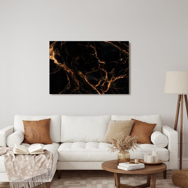 Quadro su tela – Marmo nero con oro
