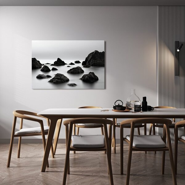 Quadro su tela – Rocce silenziose nella nebbia