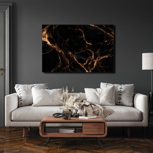 Quadro su tela – Marmo nero con oro