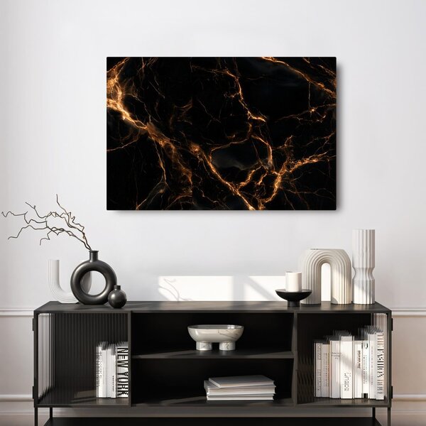 Quadro su tela – Marmo nero con oro
