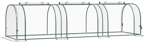 Serra da Giardino per Piante con 3 Porte in Acciaio e PVC 300x100x80 cm