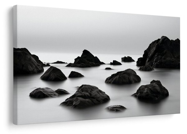 Quadro su tela – Rocce silenziose nella nebbia