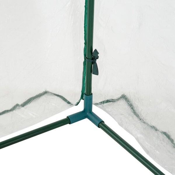 Serra a Tunnel in PVC con 3 Porte Avvolgibili in Acciaio e PVC Trasparente 350x100x80 cm