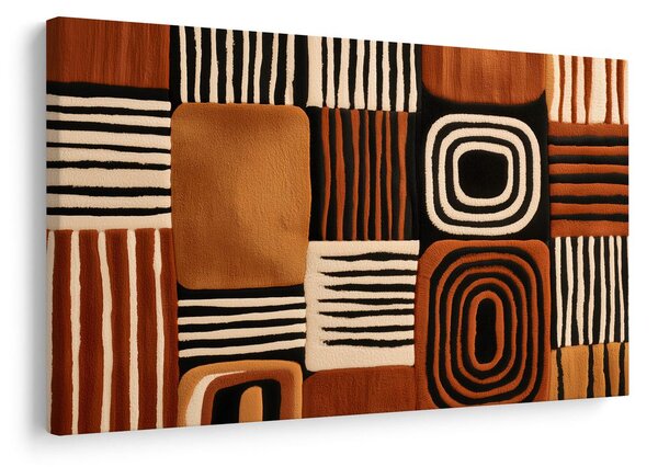 Quadro su tela – Linee etniche astratte nei toni della terra