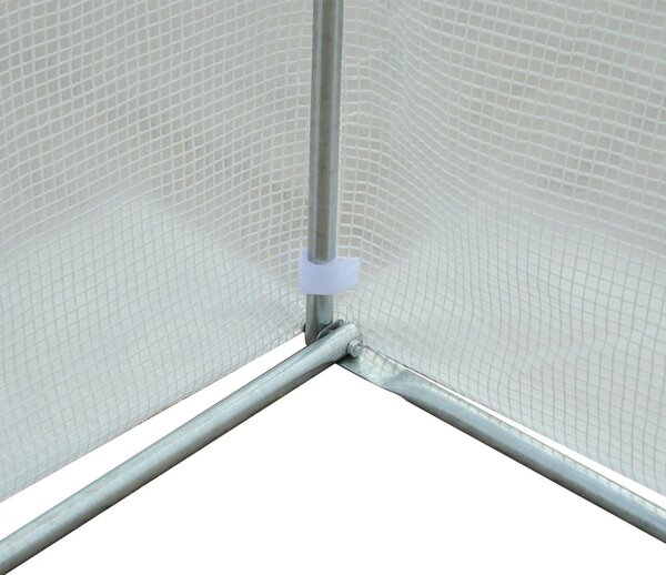 Serra da Giardino con Tetto a Spiovente in PE con Tubi in Ferro Bianco 450x300x200 cm