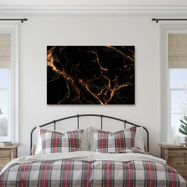 Quadro su tela – Marmo nero con oro