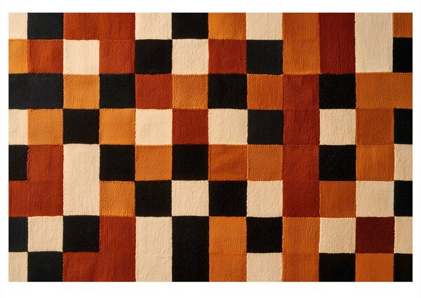 Quadro su tela – Mosaico astratto dai toni caldi