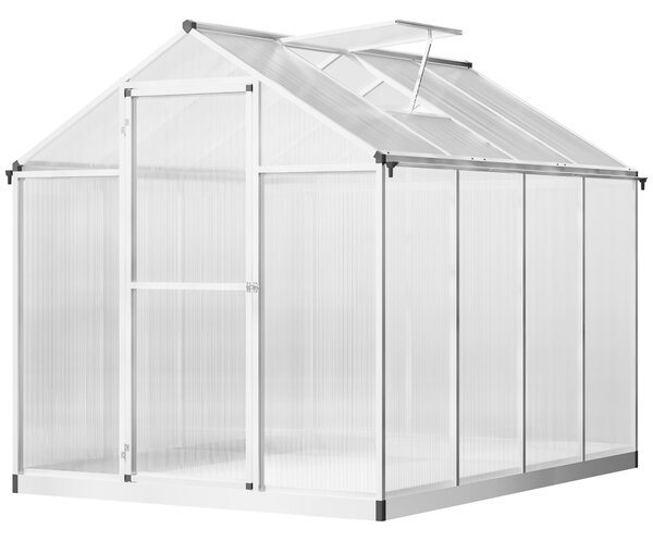 Serra da Giardino per Piante con Tetto Apribile e Porta Scorrevole Trasparente 242x190x195 cm