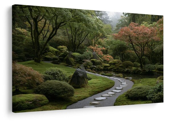 Quadro su tela – Giardino giapponese con sentiero di pietra
