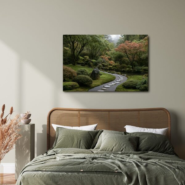 Quadro su tela – Giardino giapponese con sentiero di pietra