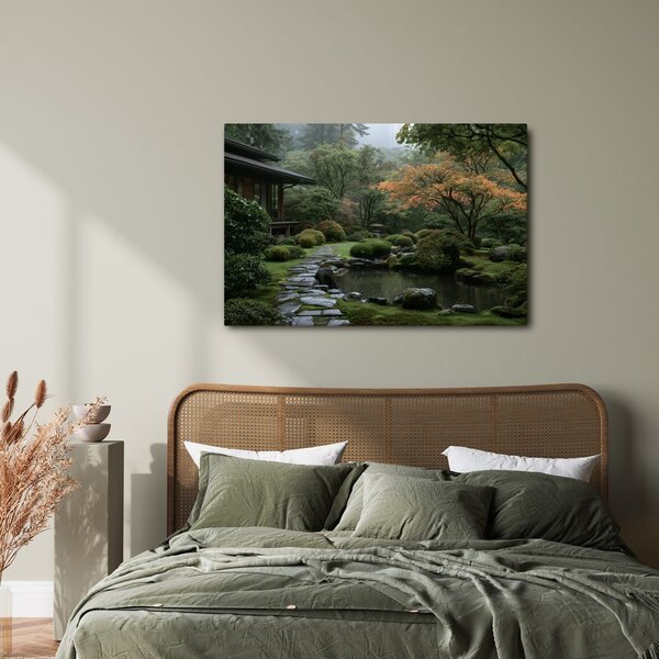Quadro su tela – Giardino giapponese nella nebbia