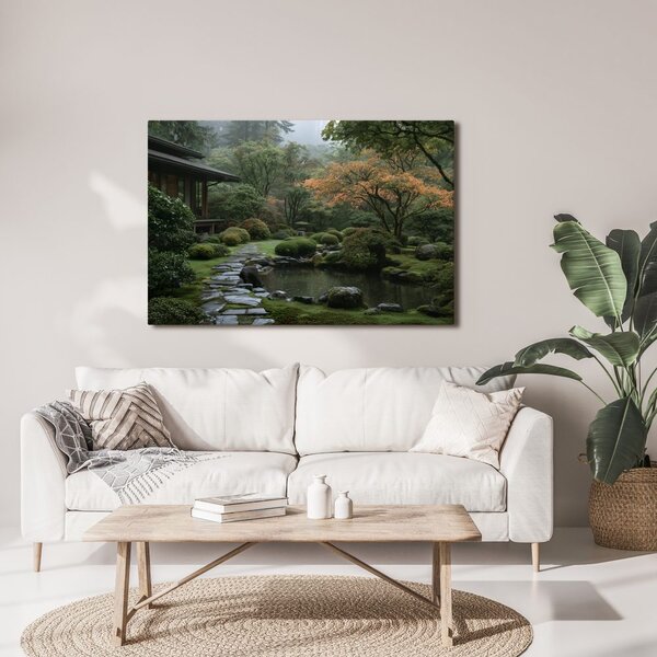 Quadro su tela – Giardino giapponese nella nebbia