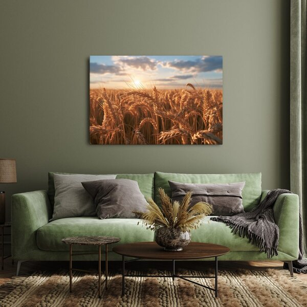 Quadro su tela – Grano dorato al tramonto