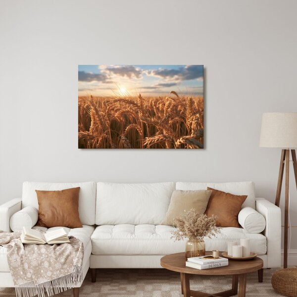 Quadro su tela – Grano dorato al tramonto