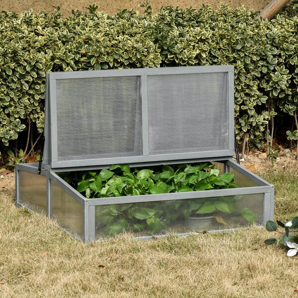 Mini Serra da Giardino 90x92x28 cm in Legno e Policarbonato Trasparente