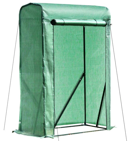 Serra da Giardino con Porta Avvolgibile 100x50x150 cm in Acciaio e PE Verde