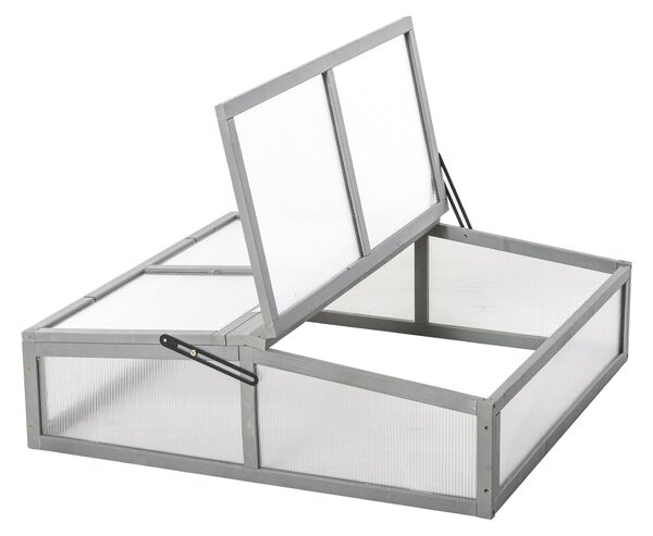 Mini Serra da Giardino 90x92x28 cm in Legno e Policarbonato Trasparente