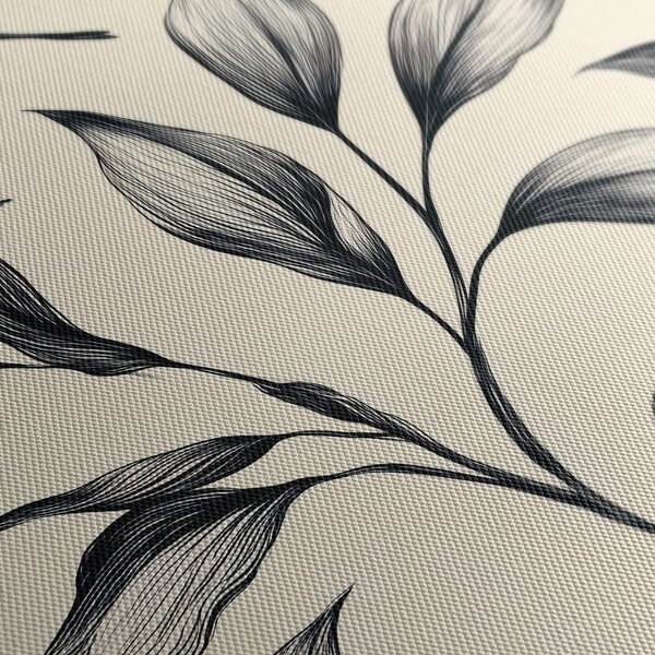 Quadro su tela – Eleganti foglie botaniche su beige