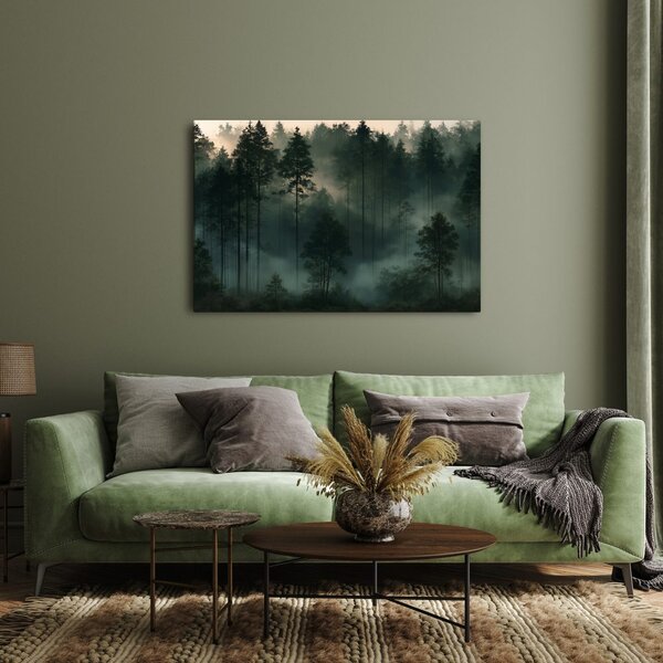 Quadro su tela – Foresta nebbiosa all’alba