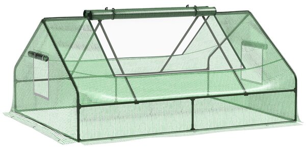 Serra da Giardino con Porte Avvolgibili 180x140x80 cm in Acciaio e PE Verde