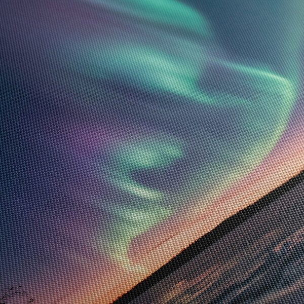 Quadro su tela – Paesaggio invernale sotto l’aurora