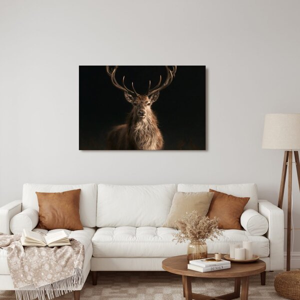 Quadro su tela – Maestoso cervo nell'oscurità