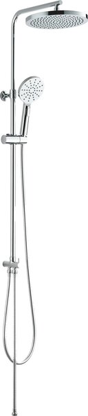TEOREMA Colonna Doccia Tonda a Ponte con Soffione Cromato e Doccetta in Acciaio Inox - 1513911-T01