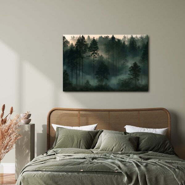 Quadro su tela – Foresta nebbiosa all’alba
