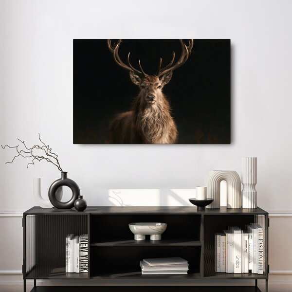 Quadro su tela – Maestoso cervo nell'oscurità