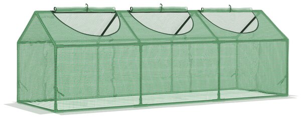 Mini Serra da Giardino con 3 Finestre 180x60x60 cm Copertura PE Anti-UV Verde