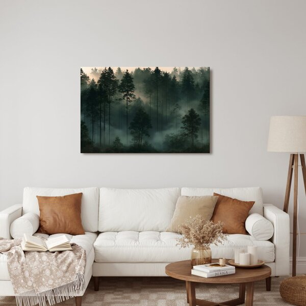 Quadro su tela – Foresta nebbiosa all’alba