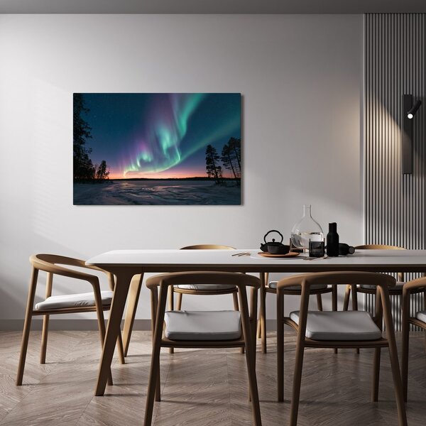 Quadro su tela – Cielo notturno con aurora boreale