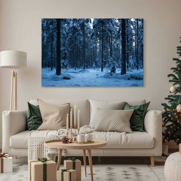 Quadro su tela – Silenzio invernale nel bosco