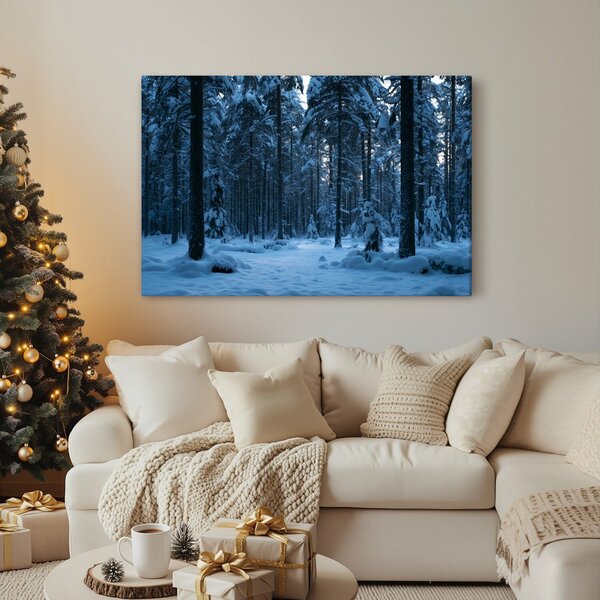 Quadro su tela – Silenzio invernale nel bosco