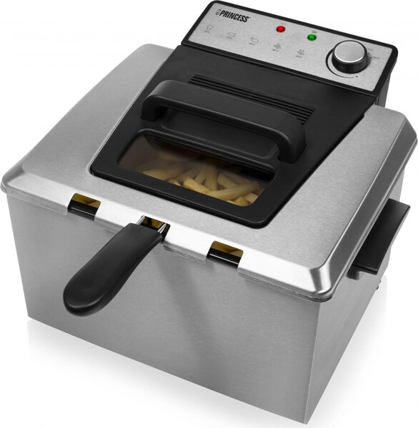 PRINCESS Friggitrice elettrica semiprofessionale 5 Litri Potenza 3270 Watt 3 cestelli Acciaio Inox - 185000