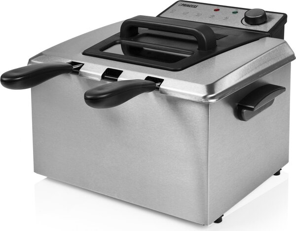 PRINCESS Friggitrice elettrica semiprofessionale 5 Litri Potenza 3270 Watt 3 cestelli Acciaio Inox - 185000