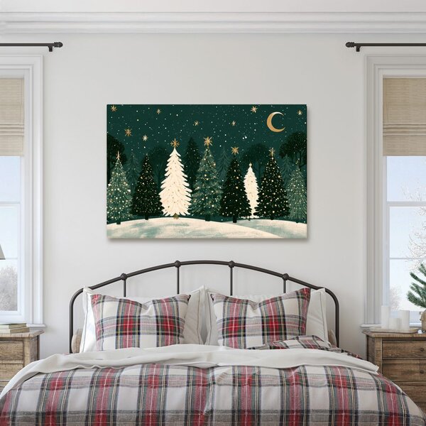 Quadro su tela – Foresta invernale sotto le stelle