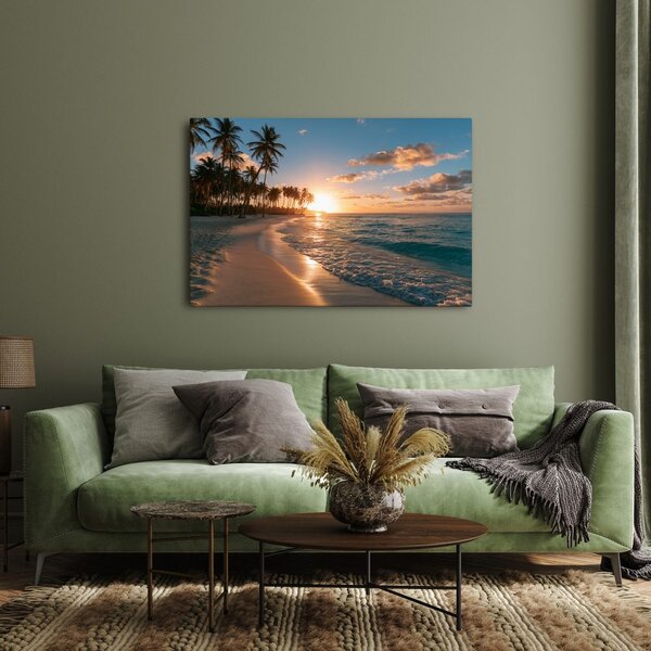 Quadro su tela – Spiaggia tropicale al tramonto