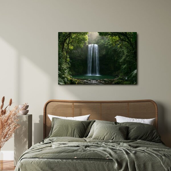 Quadro su tela – Cascata tropicale nella foresta pluviale