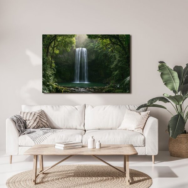 Quadro su tela – Cascata tropicale nella foresta pluviale