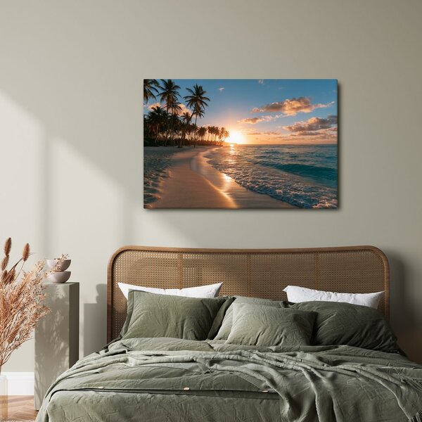 Quadro su tela – Spiaggia tropicale al tramonto